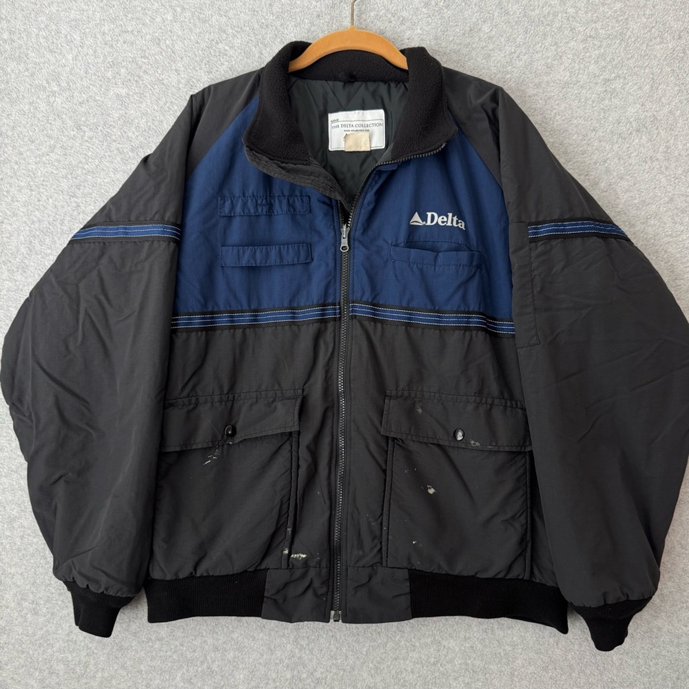 The Delta Collection Airlines Cintas Blue Supervisor Jacket Vintage Size Large